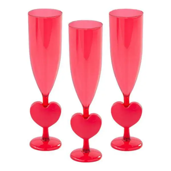 Valentine’s Day Heart Champagne Flutes