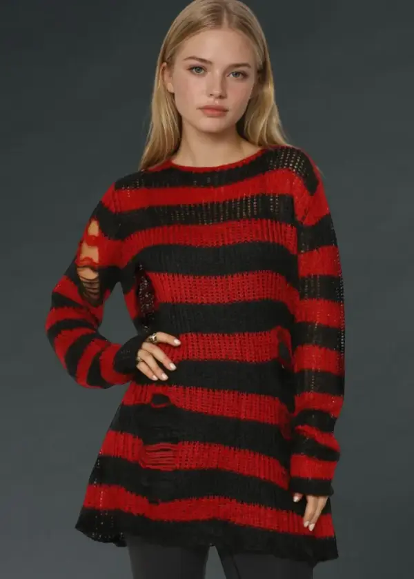 Striped Oversized Knit Sweater