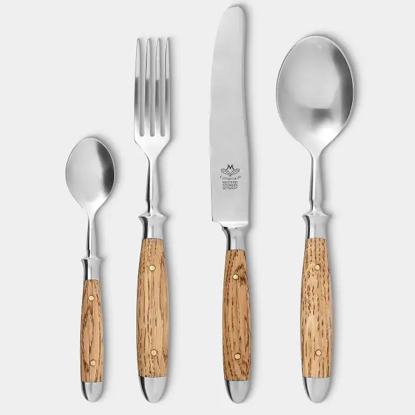 Light Oak Old German Dinner Cutlery (Set of 4 Pieces)