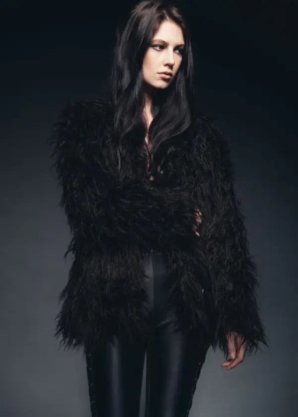 Black Faux Fur Shaggy Jacket