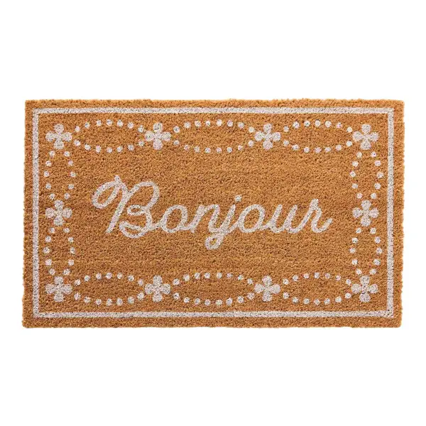 Bonjour Border Coir Printed Doormat