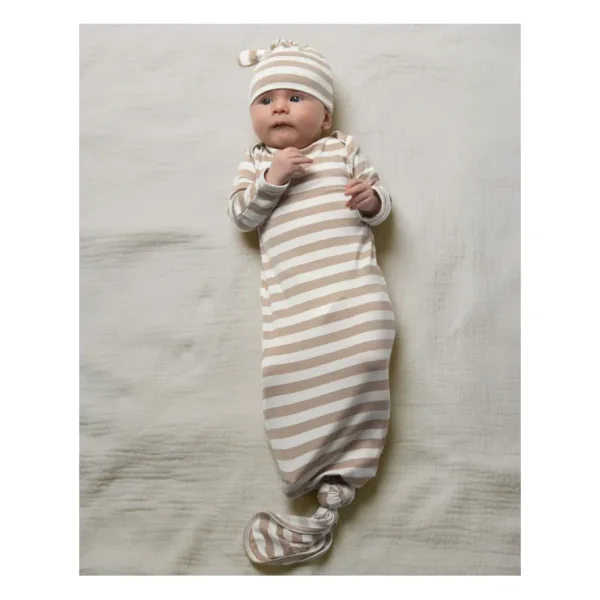 Knotted Baby Gown and Hat