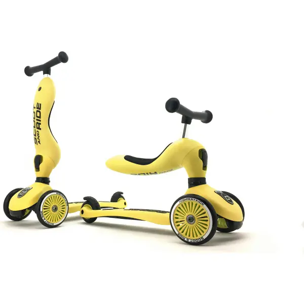 HighwayKick 1 Scooter and Ride On Toy Lemon