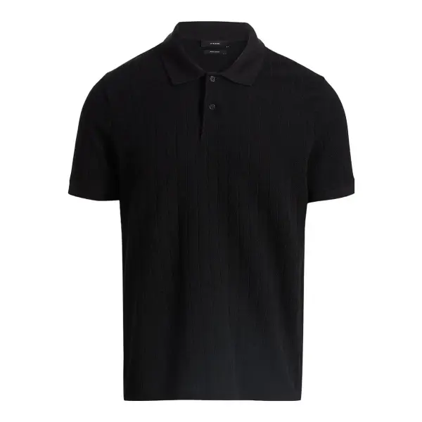 Drop-Needle Pima Cotton Polo Shirt