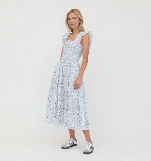 The Ellie Nap Dress - Bluebird Tonal Seersucker