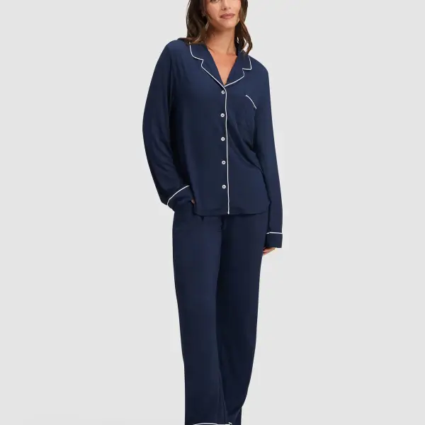 Bamboo Stretch-Knit Long Sleeve Pajama Set