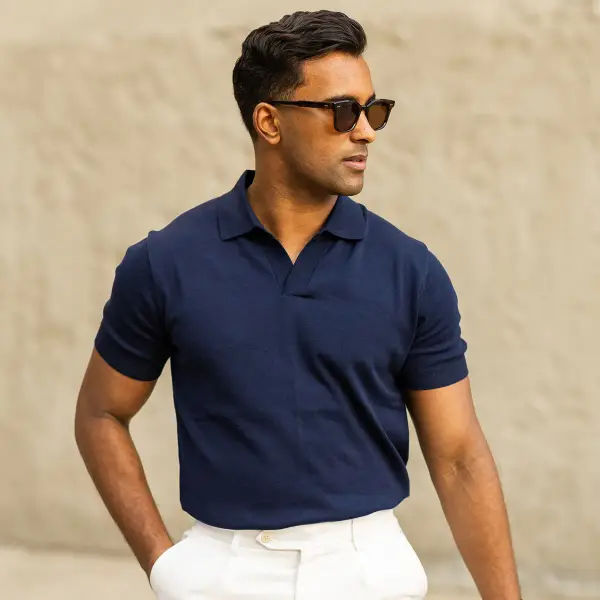 The Maranello Mid-Weight Cotton & Silk Polo - Buttonless