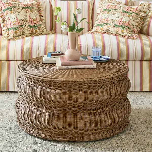 Stevie Rattan Round Coffee Table