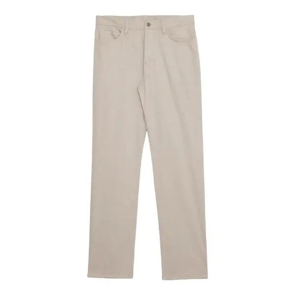 Straight Linen-Cotton Traveler Pant