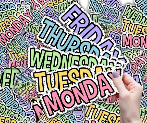 Customizable Magnets for Classroom Whiteboard, Rainbow Theme Monday - Friday SET or Custom 1-2 Line Words, Teacher Supplies and  Room Decor