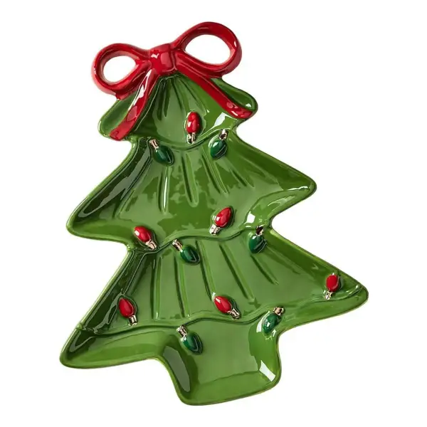 Festive Tree Stoneware Platter