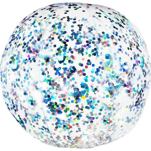 Glitter Beach Ball 19" Jumbo Beach Ball with Silver Glitter