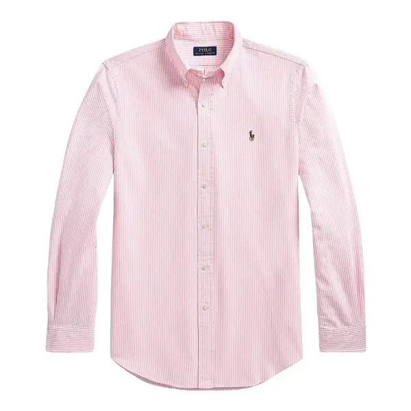 Embroidered Striped Cotton Oxford Shirt