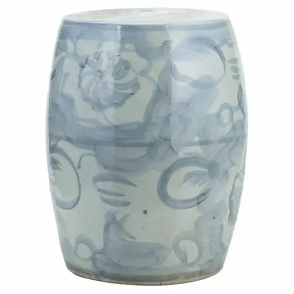 Beck Modern Porcelain Twisted Flower Outdoor Garden Stool