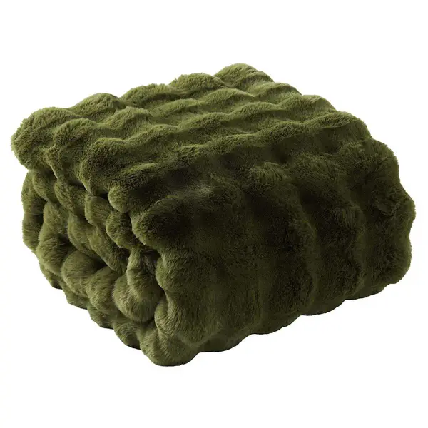 The Cozy Shop Bubble Faux Fur Throw Blanket