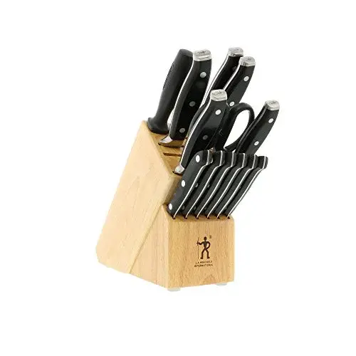 HENCKELS Forged Premio 14-pc Knife Set with Block, Chef, Paring, Utility, Steak Knife Set, Black, Stainless Steel