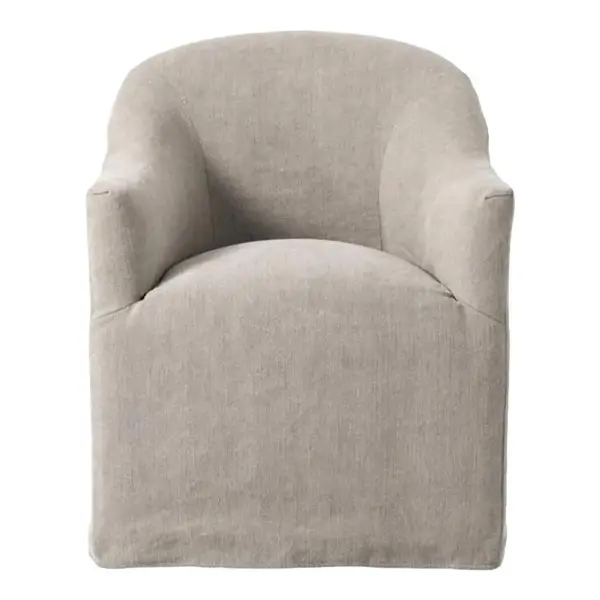 Desiree Modern French Slipcover Dining Arm Chair