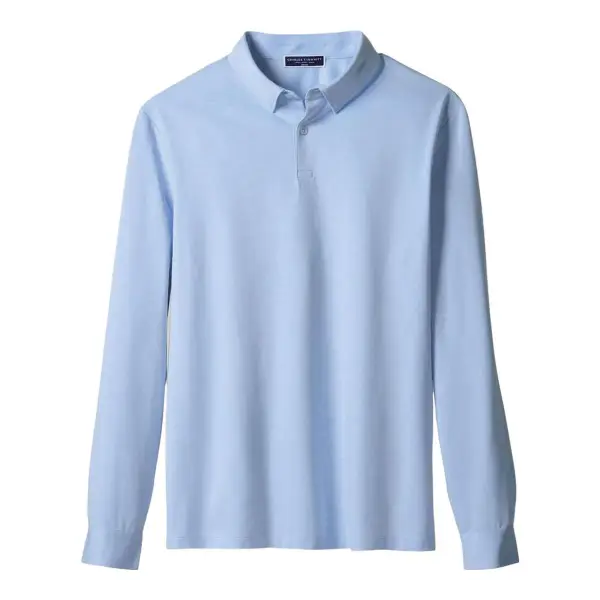 Long Sleeve Smart Pique Polo Top