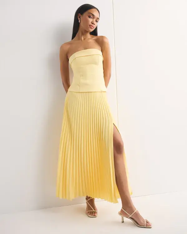 Women's High Rise Pleated Maxi Set Skirt | Women's The A&F Wedding Shop | Abercrombie.com