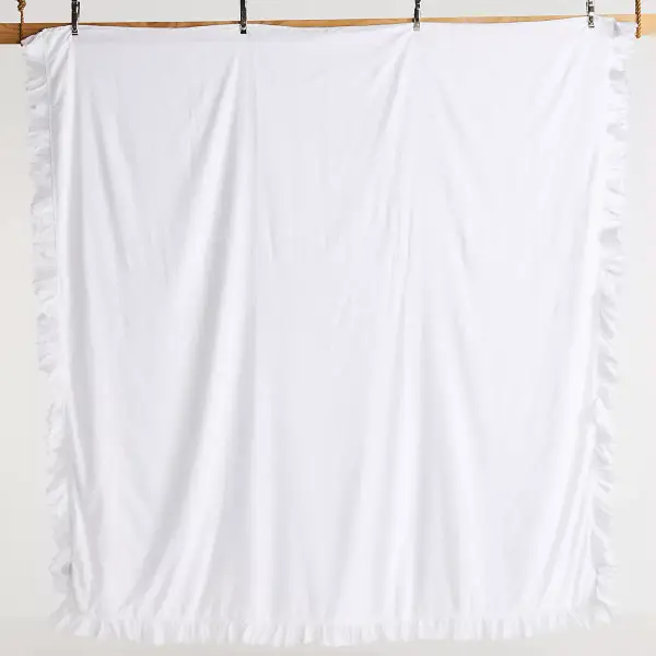 Organic Cotton Spa Sateen Ruffled Duvet Cover