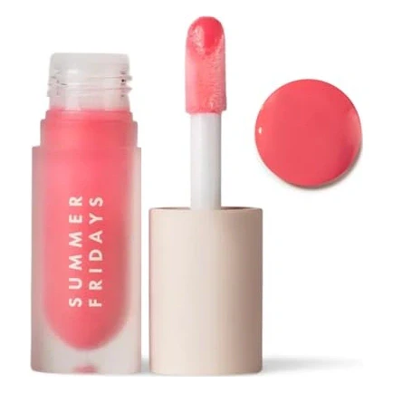 Summer Fridays Dream Lip Oil - Hydrating Tinted Lip Gloss Oil - Non-Sticky Formula with Skincare Benefits for Long-Lasting Softness + Shine - Effortless Beauty Gifts - Pink Cloud (0.15 Oz)