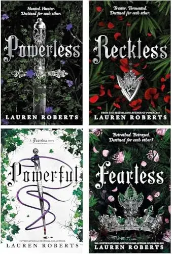 Lauren Roberts Powerless Series Collection – 4-Book Fantasy Set (Powerless, Reckless, Powerful & Fearless)