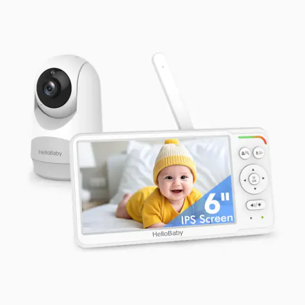 HelloBaby 6.0" IPS Non-WiFi Video Baby Monitor with Remote Pan & Tilt