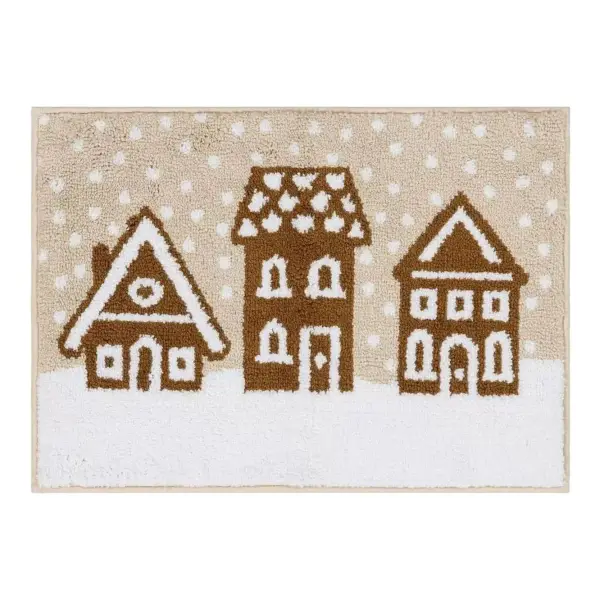 17"x24" Gingerbread House Christmas Bath Rug