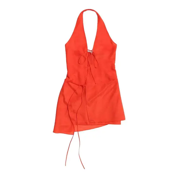 Mango x Eckhaus Latta Silk Overlay Dress with Bows