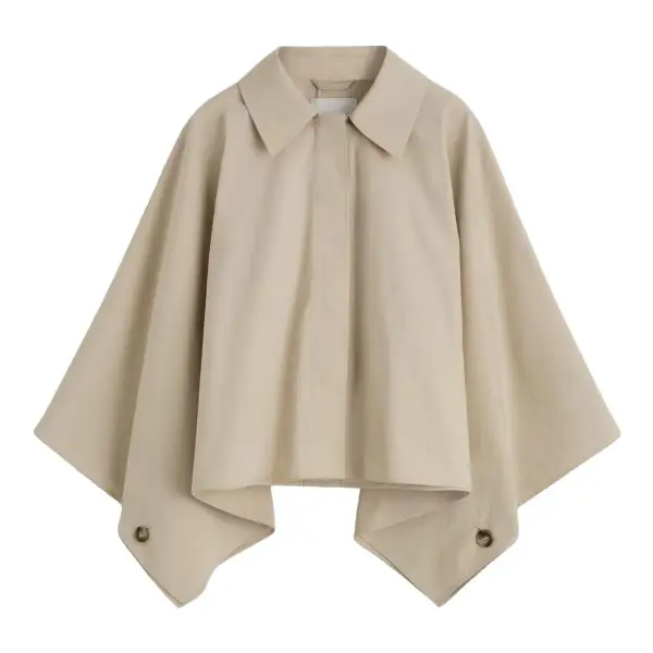 Cropped Trench Coat Cape