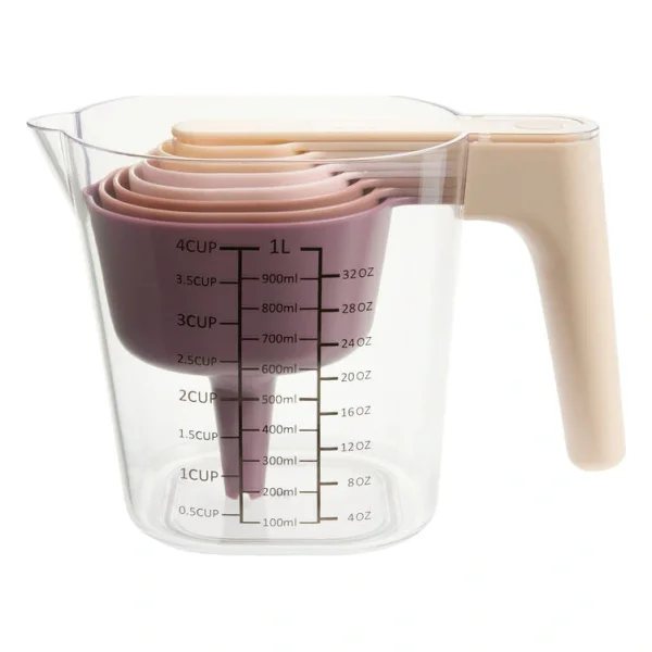 Ombre Nesting Measuring Pitcher and Spoons 9 Piece Set