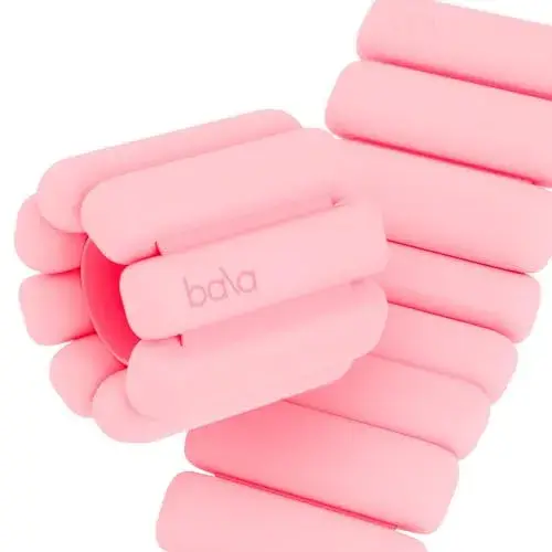 Bala Bangles Wrist & Ankle Weights for Women & Men - 2 lb Adjustable Weighted Bands - Soft Silicone Arm & Leg Weights for Pilates, Yoga, Walking, Barre, Home Workout & Strength Training Exercise
