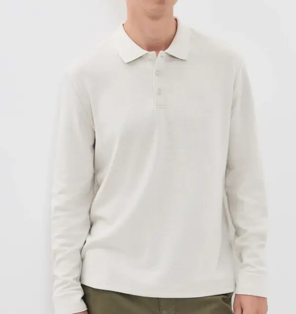 Heathered Double-Face Cotton-Blend Polo Shirt