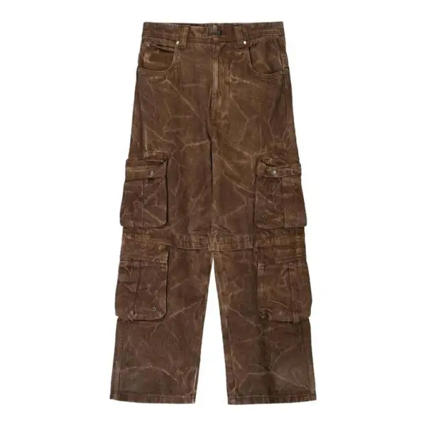 Acid Wash Multi-Cargo Baggy Pants