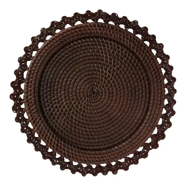 Dark Brown Rattan Intertwined Placemat (Set of 4)