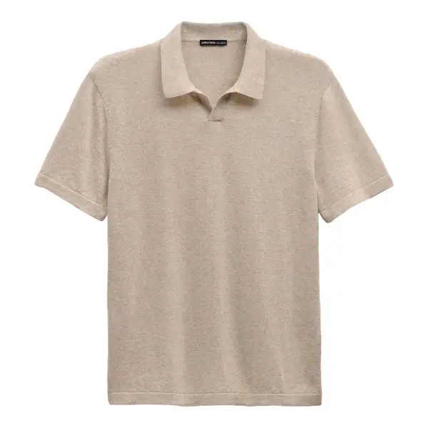 Cotton Cashmere Open Polo Top