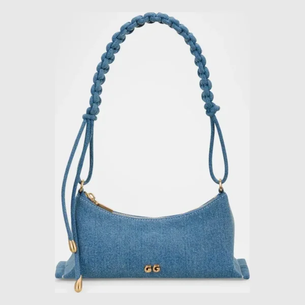 Osa Braided Denim Shoulder Bag