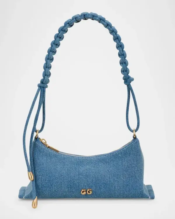 Osa Braided Denim Shoulder Bag