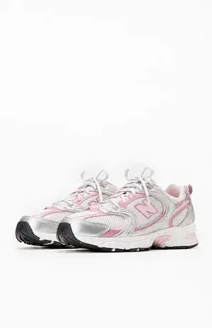 Silver & Pink 530 Sneakers