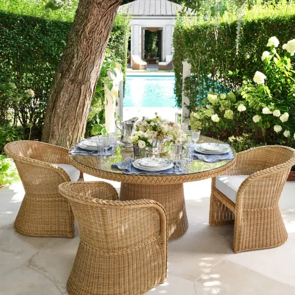 AERIN x Williams Sonoma Home East Hampton Dining Table & Dining Chairs (60")