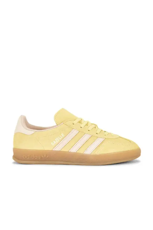 adidas Originals Gazelle Indoor Sneaker in Almost Yellow, Wonder Quartz & Gum 5 | REVOLVE