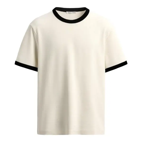Basic Contrast Rib T-Shirt