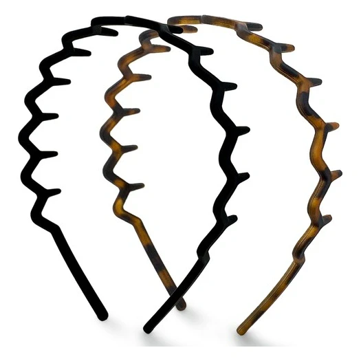 Zig Zag Headband 2pc- Black & Tort