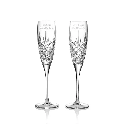 Love Forever Crystal Champagne Flute, Set of 2