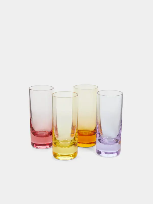 Hand-Blown Crystal Coloured Shot Glasses