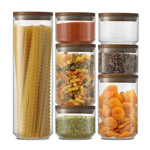 Holden Assorted Dry Food Glass Canisters, Set of 7