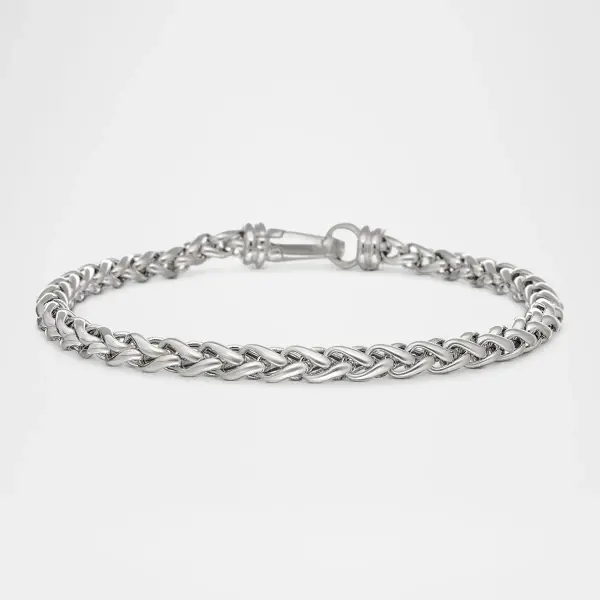 Wheat Chain Bracelet in Silver, 4mm