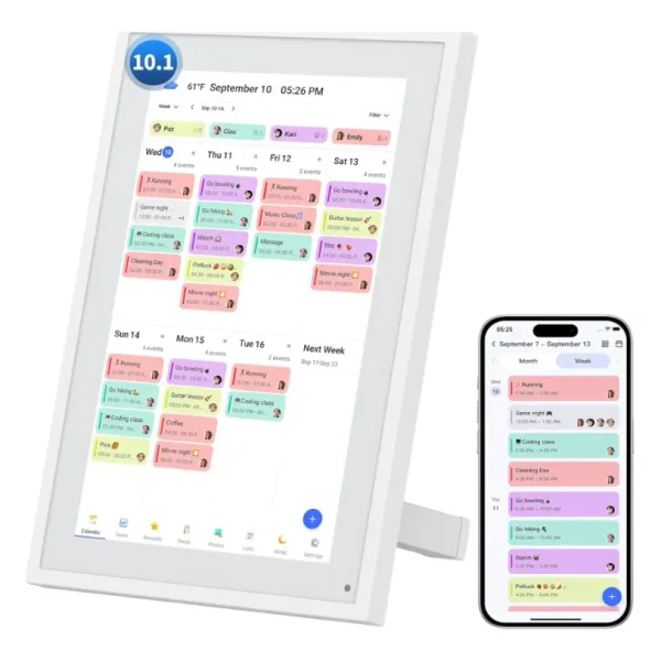 Calendar Digital 10.1 Inch, Digital Frame Combined Smart Touch Screen Electronic Wall Planner Family Organizer Chore for Family Schedules Gift for Mother Mom Women Grandpa