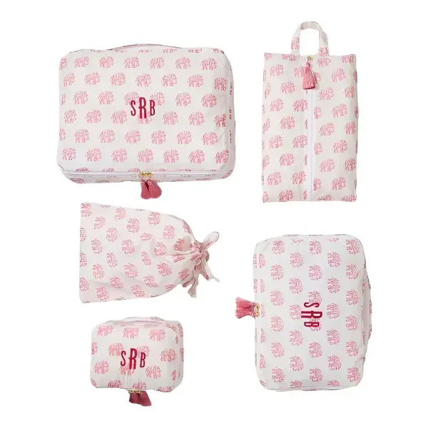 5 Piece Block Print Packing Cube Set