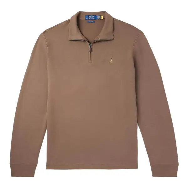 Logo-Embroidered Cotton-Jersey Half-Zip Sweatshirt